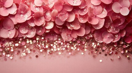 Obraz premium Delicate pink flower petals and glitter