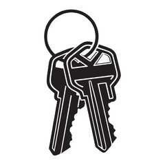 silhouette photo of key on white background