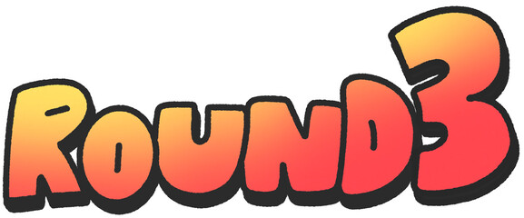 라운드 3 텍스트 일러스트 스티커