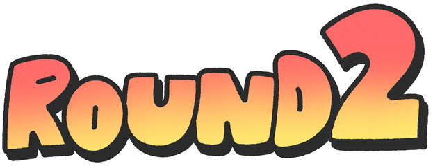 라운드 2 텍스트 일러스트 스티커