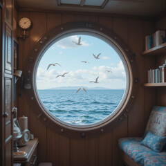 porthole and sea view