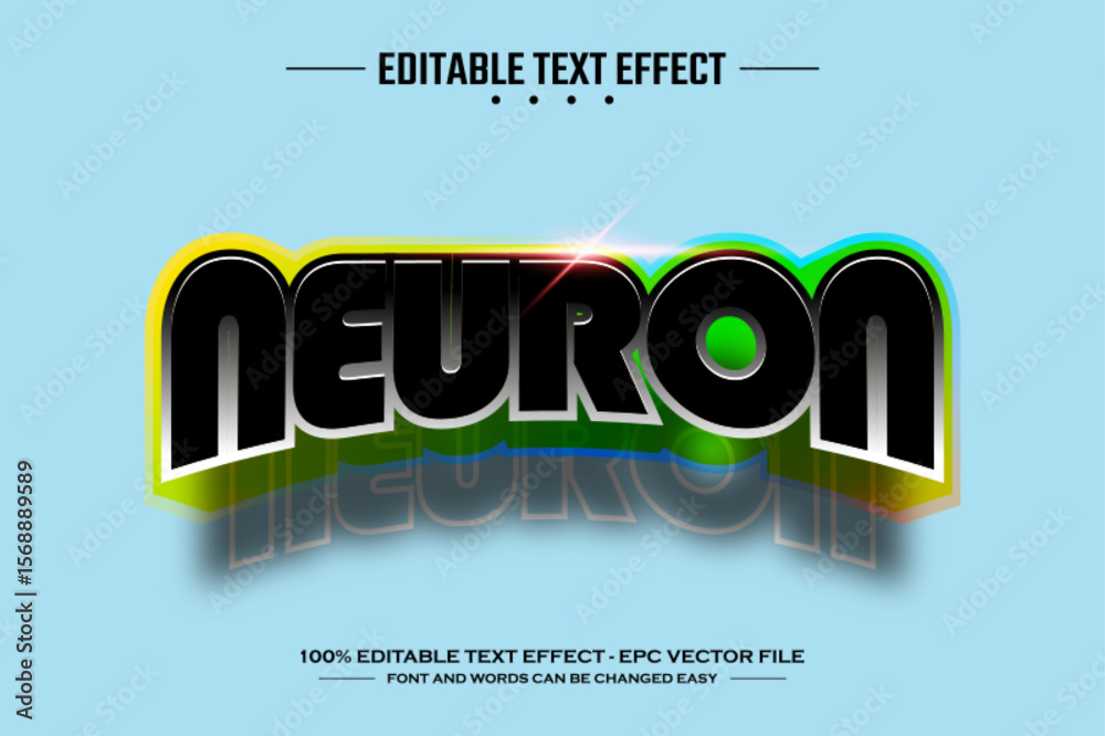 Fototapete neuron 3d editable text effect template