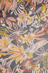 All Over Floral Design with Textured Leaves and Premium Color Coordination
