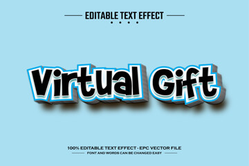 Virtual gift 3D editable text effect template