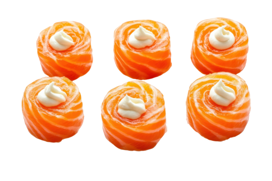 Canapes featuring red salmon and cream cheese arranged on a white plate for a festive gathering