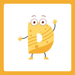 Alphabet shapes D cartoon