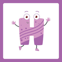 Alphabet shapes H cartoon