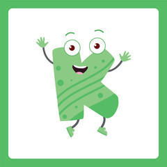 Alphabet shapes K cartoon