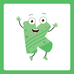 Alphabet shapes K cartoon