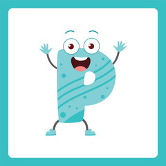 Alphabet shapes P cartoon