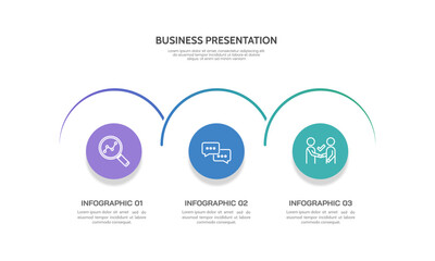 3 Steps to success infographic circle design. Business Presentation, Plan, Timeline, Marketing and Strategy.