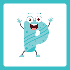 Alphabet shapes P cartoon
