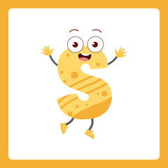 Alphabet shapes S cartoon
