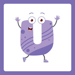 Alphabet shapes U cartoon