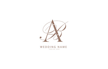 AB BA initial wedding letters logo monogram