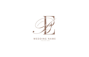 EB BE initial wedding letters logo monogram