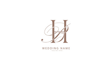 HB BH initial wedding letters logo monogram