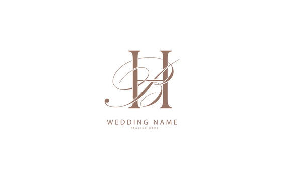 HB BH initial wedding letters logo monogram