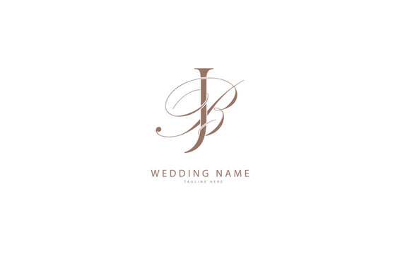 JB BJ initial wedding letters logo monogram