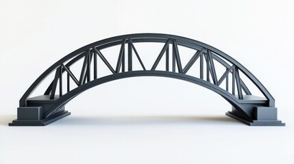 Minimalistic Steel Bridge Design Isolated on White Background