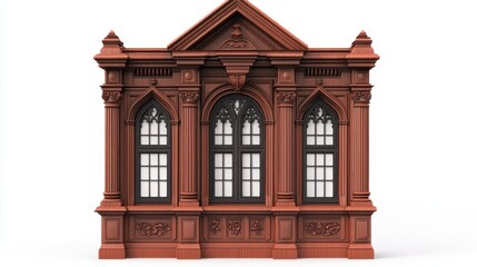 Detailed Victorian Window Frame with Rich Architectural Design