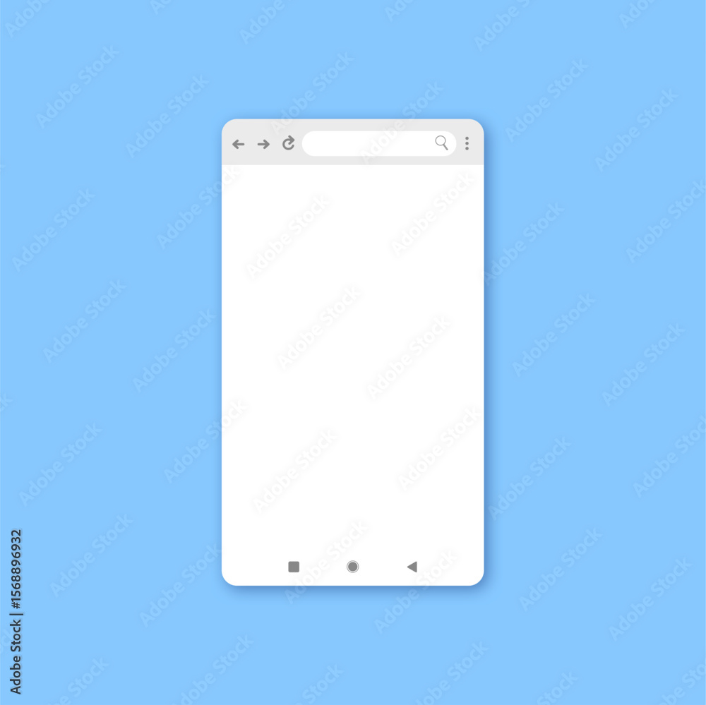 Wall mural mobile browser ui template. internet page layout, user interface search bar panels and action button