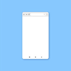 Mobile Browser UI template. Internet page layout, user interface search bar panels and action buttons vector illustration set