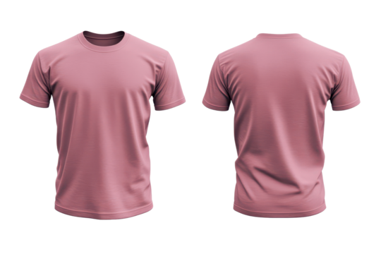 Pink blank t shirt template displayed from two sides in a studio setting emphasizing versatile design potential and customizable options for apparel creators
