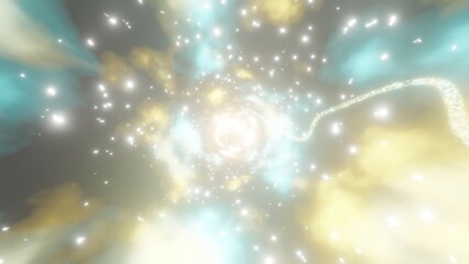 ものすごいスピードで駆け抜ける光の軌跡　カラフルな光の背景