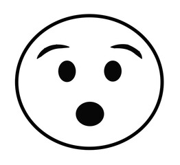 Fototapeta premium surprised emoji face icon on white background