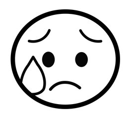 disappointed but relieved face emoji icon on white background