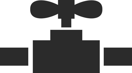 globe valve with butterfly handle icon in dark grey and clear background vector illustration