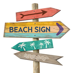 Vector illustration of a wooden signpost