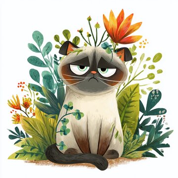 A Grumpy Dog Covered in Spilled Plant Debris A CloseUp Look at Canine Discontent and the Unexpected