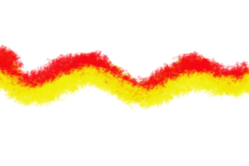 Dual-color wavy brush stroke with red and yellow for creative designs and modern layouts