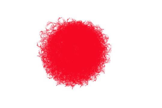 Red watercolor ink splatter circle for overlays, highlights, labels, and design accents