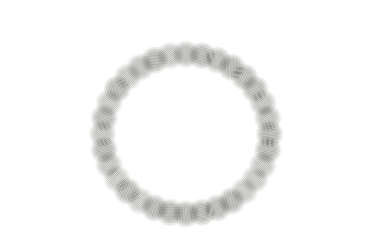 Circular dotted wireframe shape for abstract design, futuristic UI, and badges