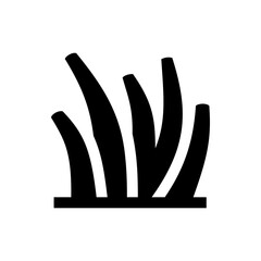 Turf grass icon for lawn care, gardening, landscape design, outdoor green spaces. Solid vector graphic with transparent background.