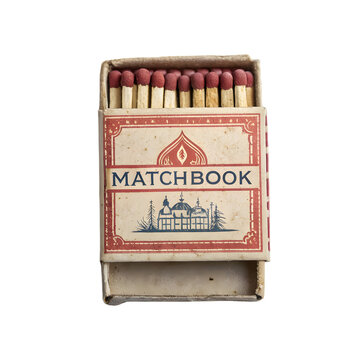 Vintage worn old pack of matches in a matchbook