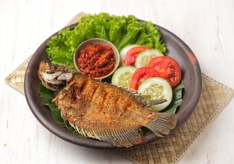 Fried gourami or fried Carp is usually offered in seafood restaurants or various grilled dishes as a mainstay menu