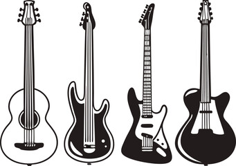 set guitars of musical instruments