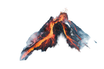 Volcano erupts with smoke and lava, showcasing nature's raw power and beauty during a dramatic display at a remote location