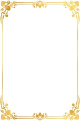 Elegant golden floral border design for certificates and invitations