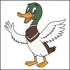Duck with green head cartoon character