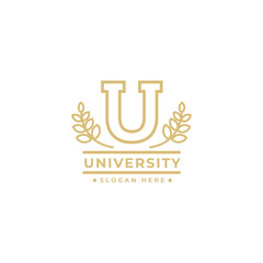 university letter U logo in line art design style