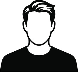 Fototapeta premium Man avatar vector illustration profile icon silhouette male person graphic symbol user headshot portrait 