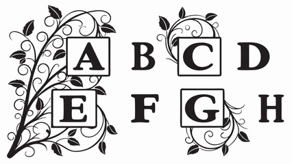Laser-Ready Monogram Letter Silhouette Pack — Floral & Ornamental Alphabets for Laser Cutting, Wedding Decor, Signs & Packaging