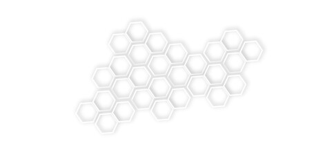 Abstract light grey and white hexagon 3d effect pattern with shadow seamless texture background. Use for book, poster, flyer, website vector illustration.	