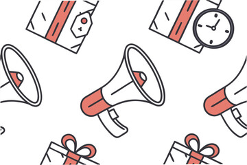 seamless pattern with megaphone icons