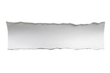 Torn White Paper Edge Texture on Transparent Background